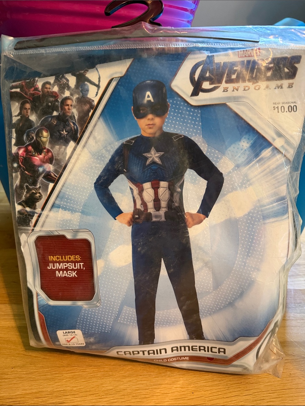 NWT NEVER OPENED Captain America Blue Kids Costume - Jumpsuit & Mask